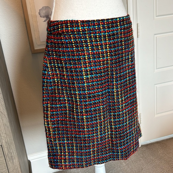 Kate Spade | "Judy" Tweed Wool Blend Rainbow Color Skirt | 8 - Picture 3 of 12
